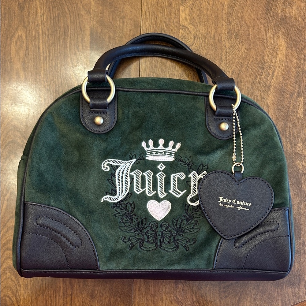 Juicy Couture Dark Green and Black Satchel